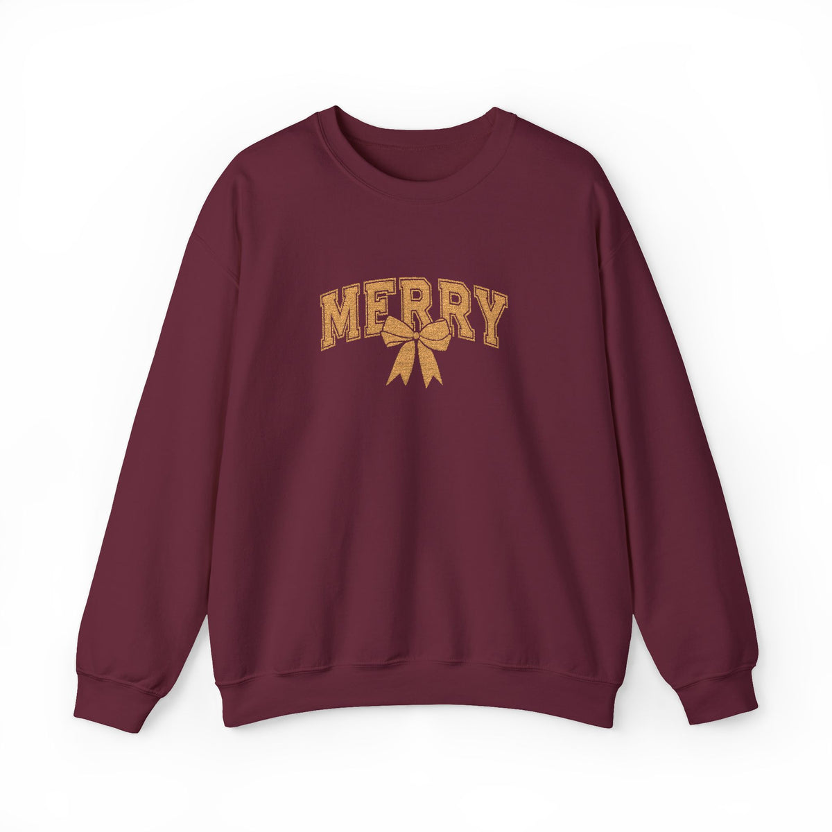 Merry Bow Christmas Sweatshirt Gift For Daughter Holiday Crewneck Present For Niece Graphic Pullover Cozy Winter Apparel Seasonal Top Style