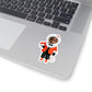 African Christmas Sticker Gift For Kids Cute Santa Child Vinyl Decal Holiday Laptop Decor Stocking Present For Niece Nephew Festive Art