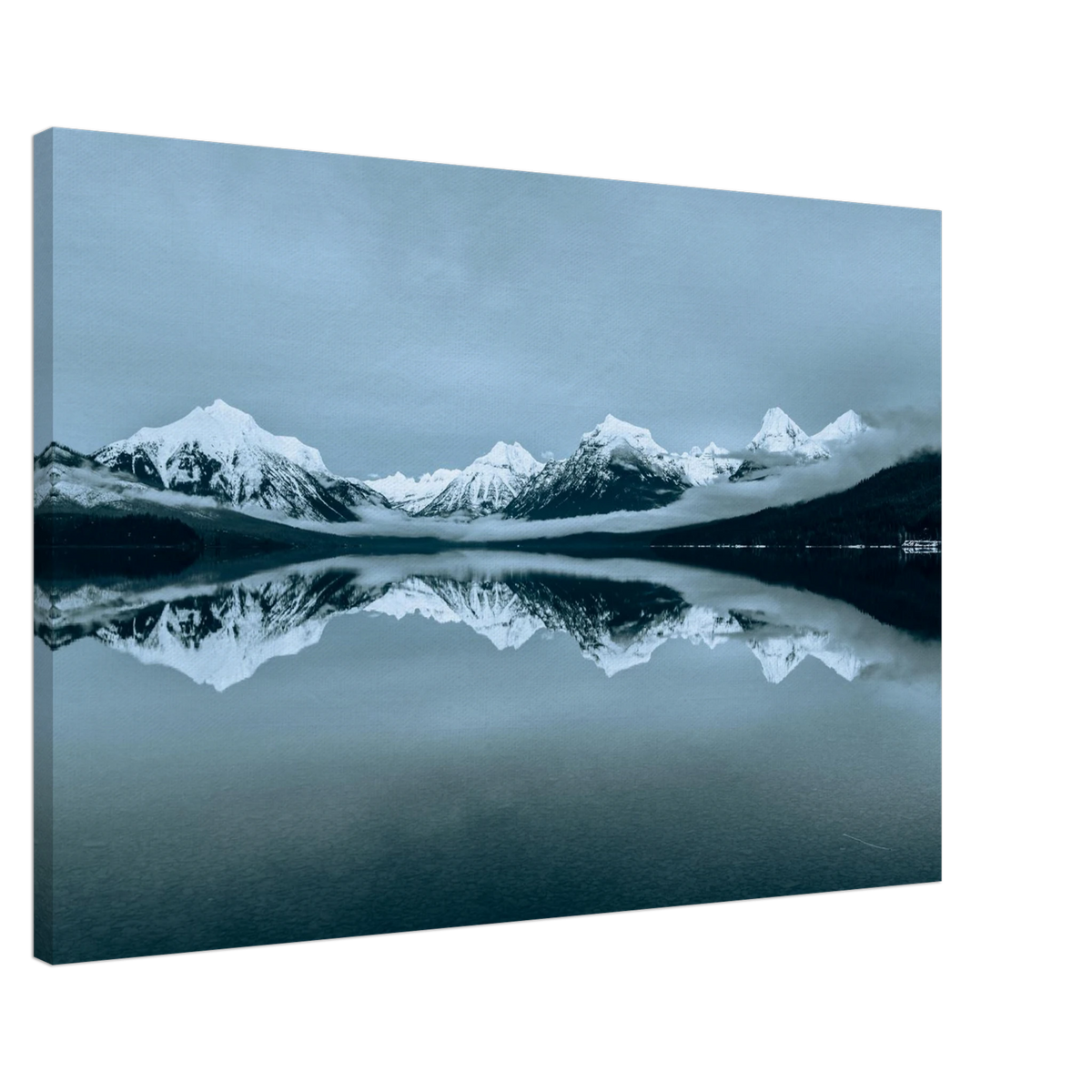 Lake McDonald Wall Art Canvas Print Snow Mountain Reflection Nature Landscape Decor #PD_309 product image