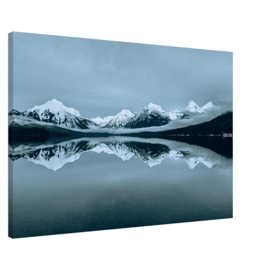 Lake McDonald Wall Art Canvas Print Snow Mountain Reflection Nature Landscape Decor #PD_309 product image