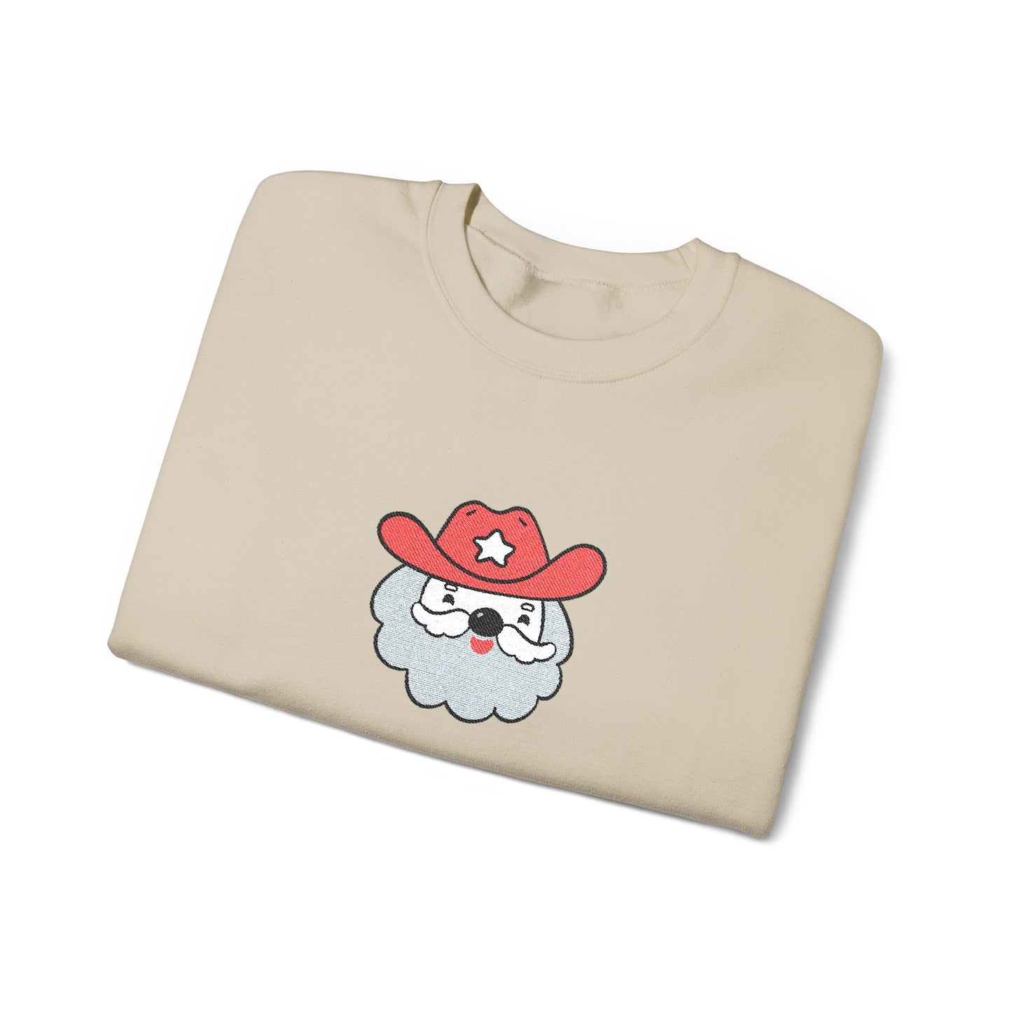 Embroidered Cowboy Santa Sweatshirt For Her Western Christmas Crewneck Gift For Mom Country Holiday Pullover Best Friend Winter Top For Wife