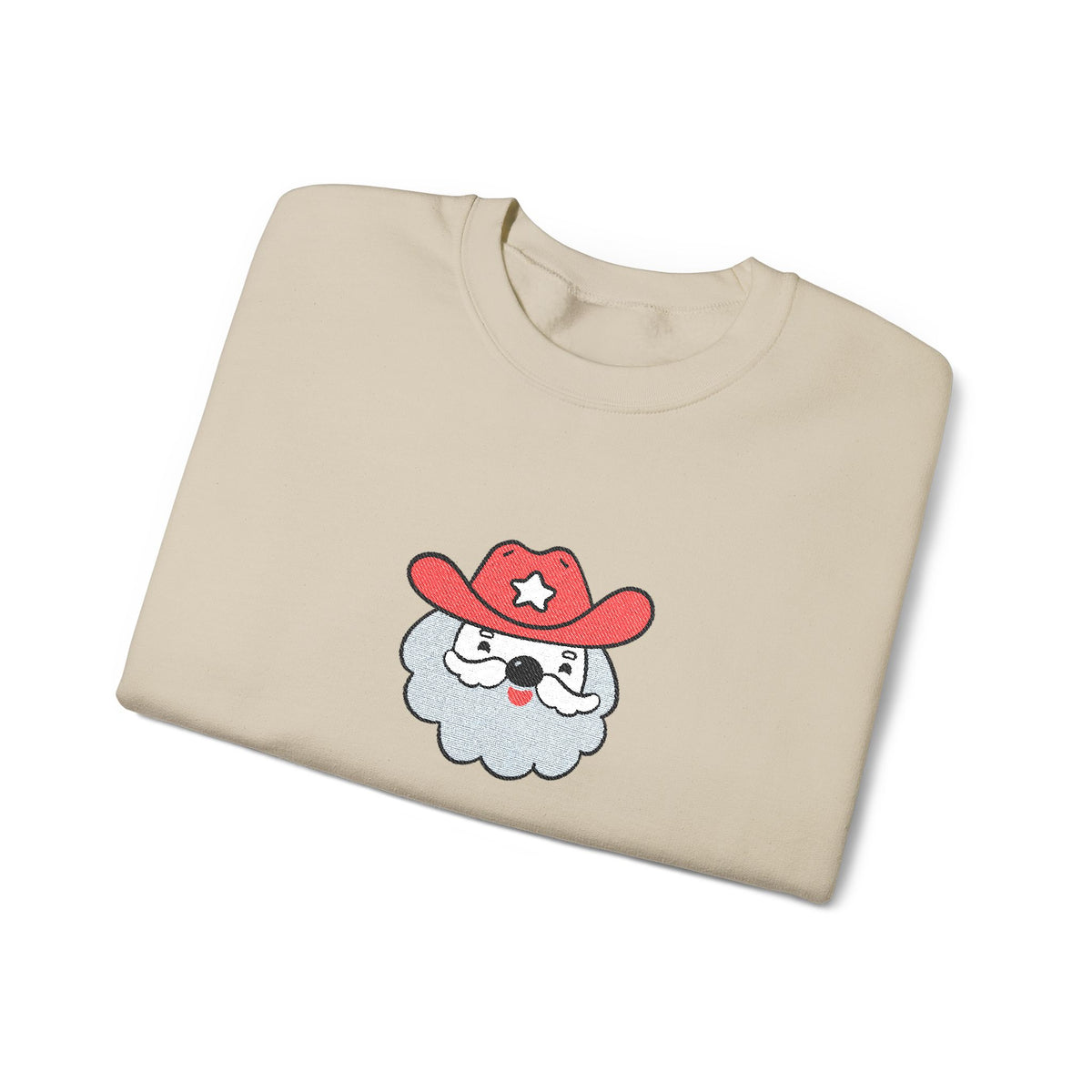 Embroidered Cowboy Santa Sweatshirt For Her Western Christmas Crewneck Gift For Mom Country Holiday Pullover Best Friend Winter Top For Wife