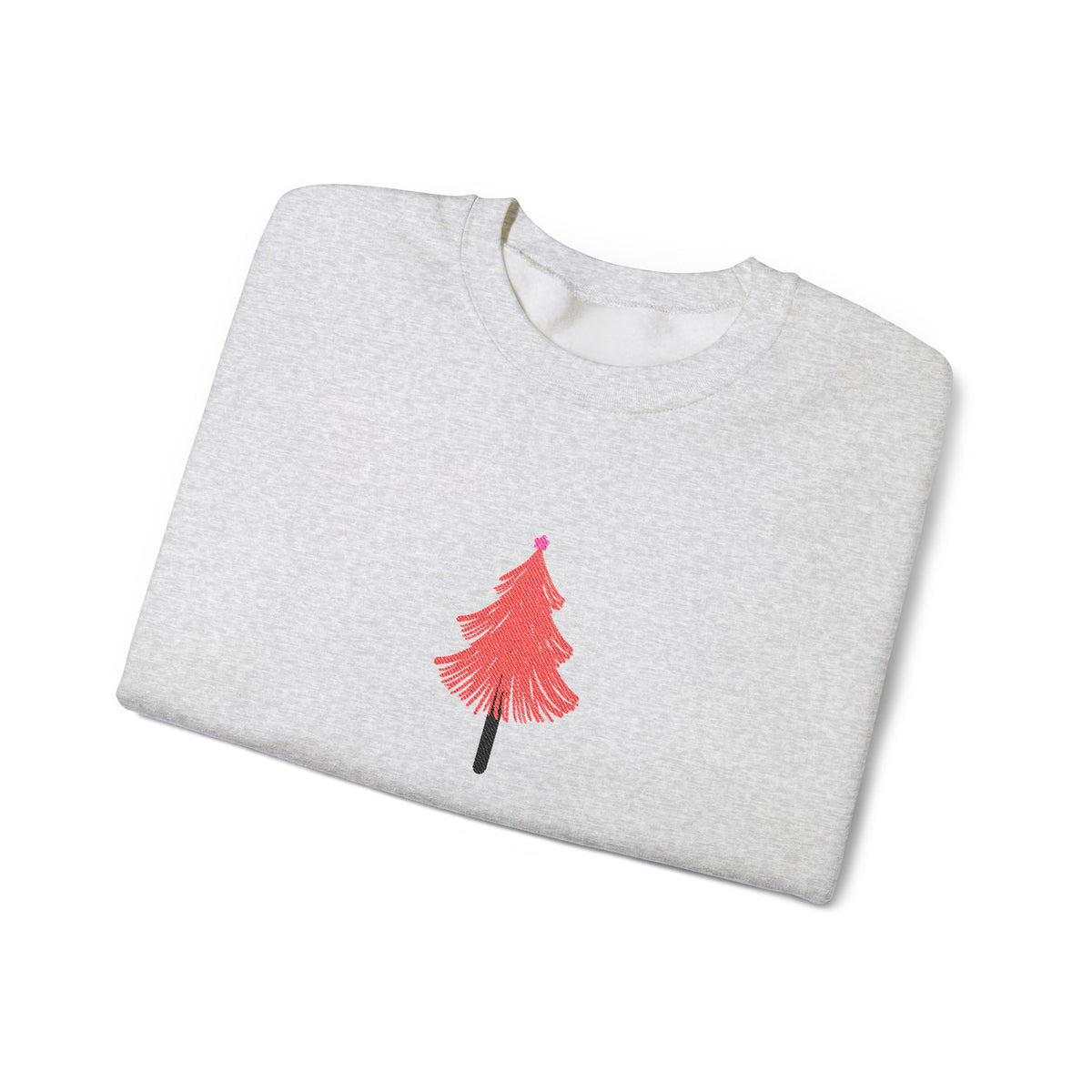 Embroidered Tree Sweatshirt Christmas Tree Pullover Gift For Her Crewneck Christmas Top Maximalist Festive Apparel Girly Winter Pullover