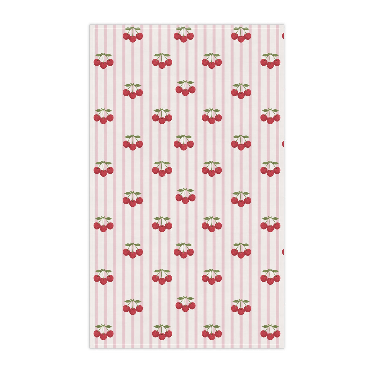 Striped Tea Towel Kitchen Towel Cherries Cherry Kitchen Towel Striped Dish Towel Pastel Kitchen Linen Cute Dish Towel Retro Cooking Gift