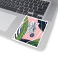 Pink Tropical Zebra Sticker | Kiss-Cut Vinyl Laptop Decal