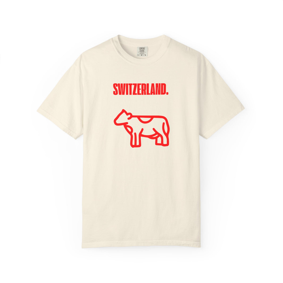 Switzerland Graphic T Shirt Gift For Traveler Swiss Travel Shirt Minimal Alpine Souvenir Tee Red Cow Outline Vacation Gift Summer Travel Top
