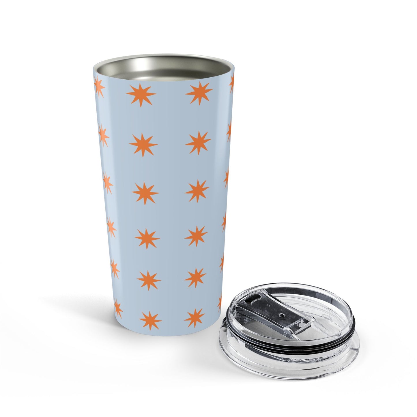 Tumbler Gift For Her Birthday Blue Star Pattern Tumbler Cup Stainless Steel Travel Mug Insulated Coffee Cup Cute Summer Drinkware Gift Cup