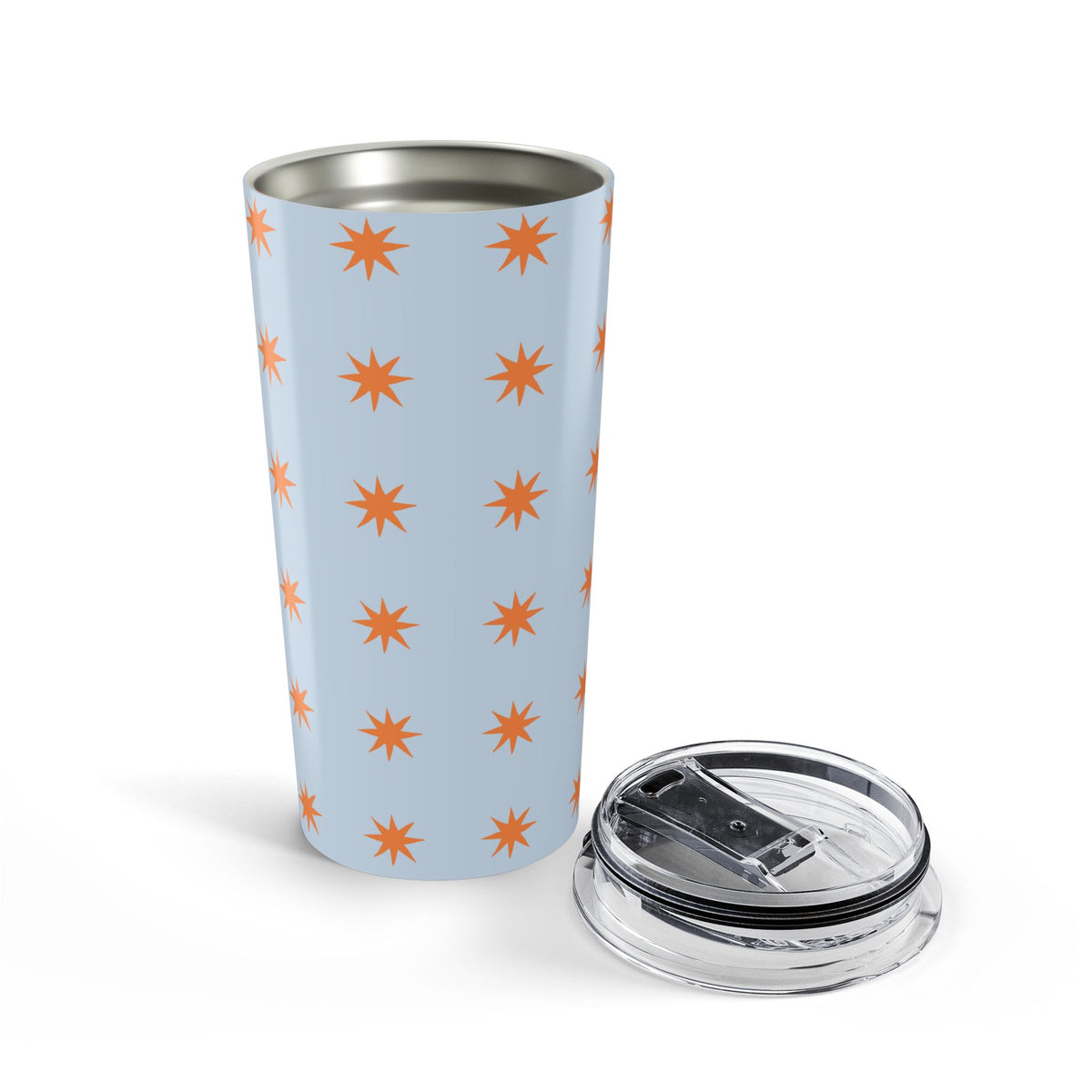 Tumbler Gift For Her Birthday Blue Star Pattern Tumbler Cup Stainless Steel Travel Mug Insulated Coffee Cup Cute Summer Drinkware Gift Cup