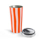 Striped Tumbler Gift For Coffee Lover Orange Cup Modern Sipper Present Colorful Mug For Friend Keepsake Daily Hydration Wavy Stripes Cup
