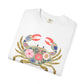 Floral Crab T Shirt Coastal Beach Tee Summer Vacation Outfit Seafood Lover Gift For Sister Nautical Clothing Birthday Present For Her Idea