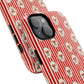 Christmas Candy Cane Phone Case For Sister Magnetic iPhone Cover Holiday Stripe Wreath Design Tough Protective Accessory For Niece Gift