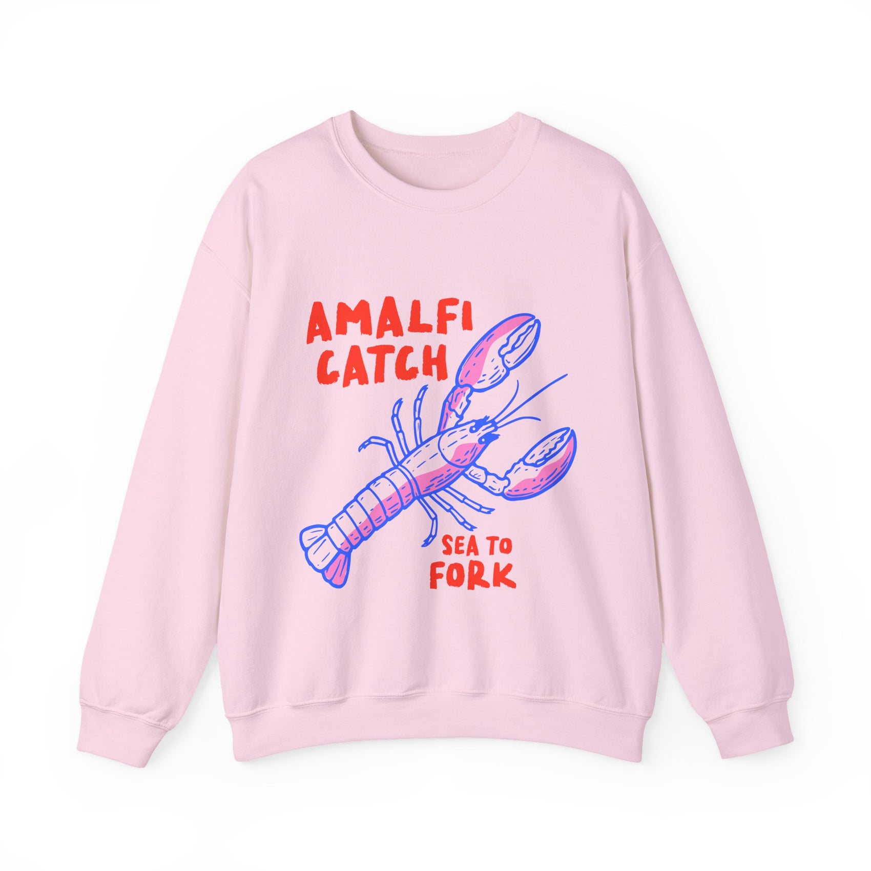 Amalfi Coast Sweatshirt Italy Inspired Top Seafood Graphic Pullover Gift For Italy Lover Mediterranean Vacation Crewneck Italian Souvenir