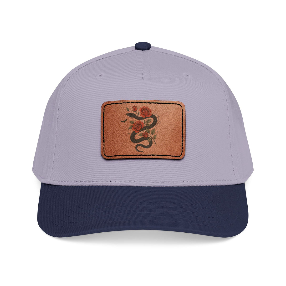 Woman Hat Snake Rose Leather Patch Hat Gothic Floral Baseball Cap Vintage Nature Hat Dark Botanical Gift Alternative Fashion Accessory Gift