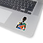 Gold Foil Afrocentric South African Woman Kiss-Cut Stickers Black Woman Art, Melanin Pride Decal, Ethnic Girl Gold Foil Sticker ,