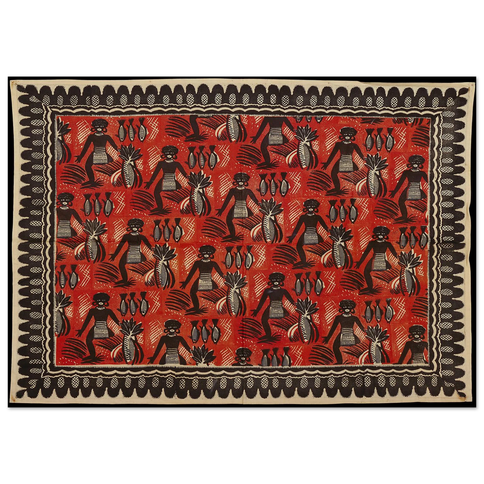 Tribal Rhythm Poster - Folk Art Inspired Design on Premium Semi-Gloss Paper