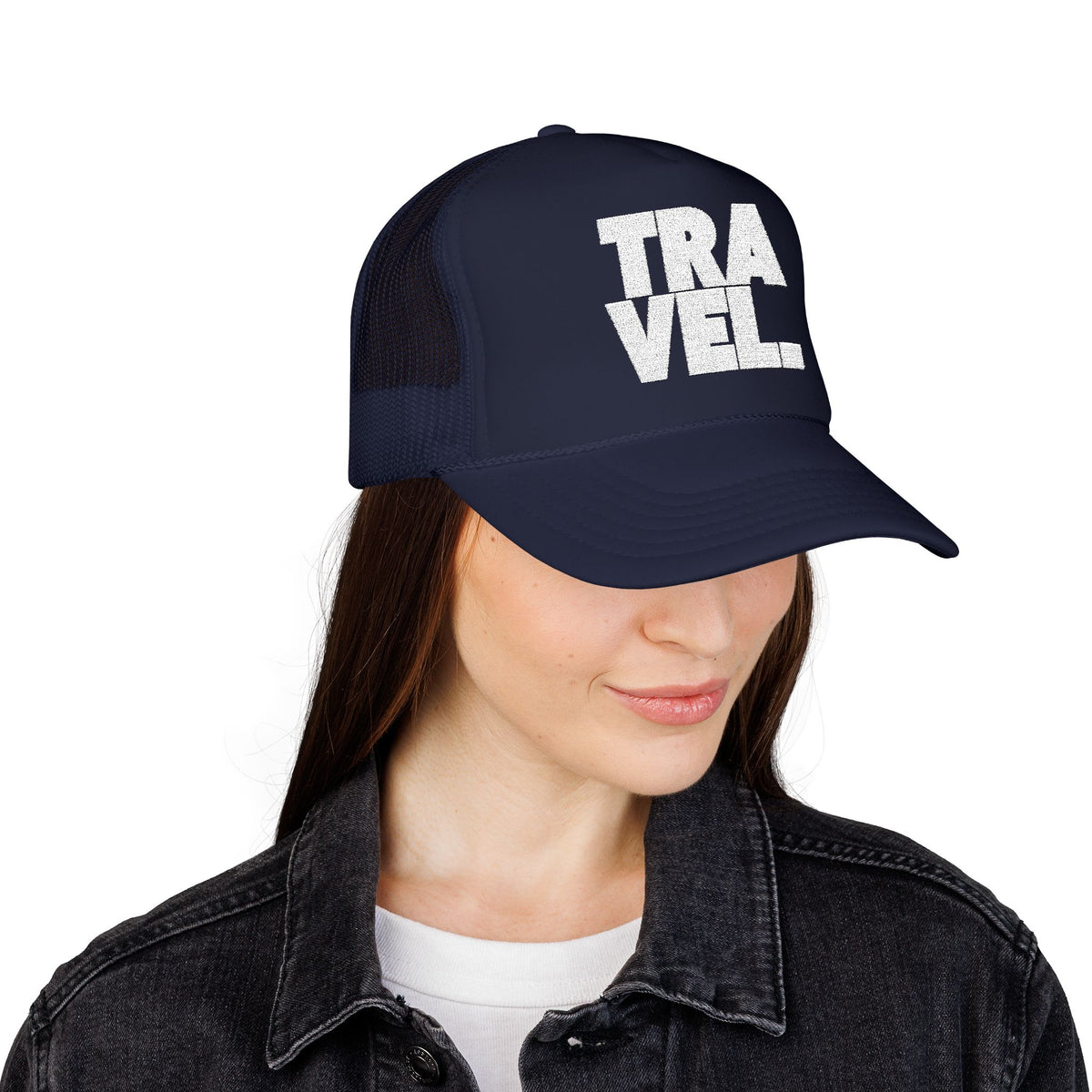 Red Adventure Trucker Hat Vacation Cap For Women Embroidered Cap Gift For Traveler Road Trip Gift For Her Weekend Escape Mesh Snapback