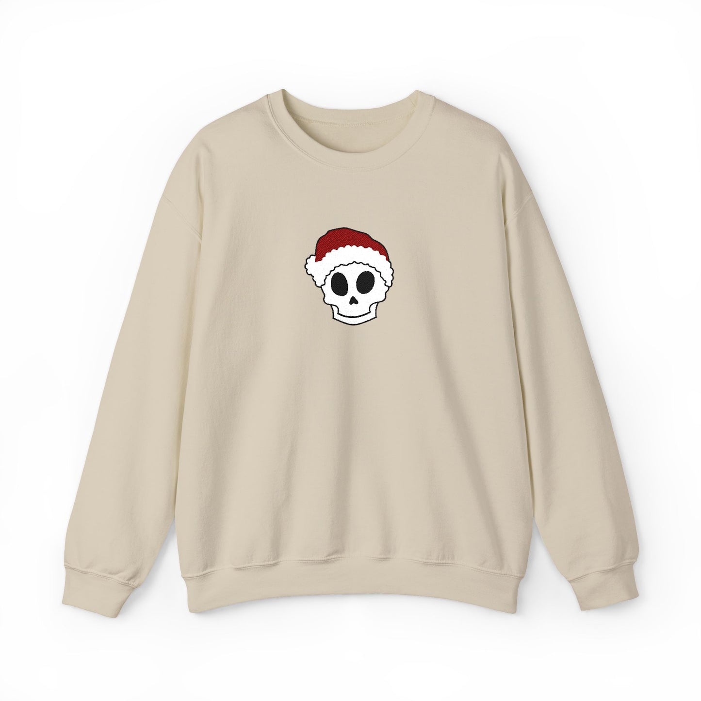 Embroidered Crewneck Christmas Sweatshirt Skeleton Jumper Santa Clause Embroidery Crewneck Skeleton Sweatshirt, Cute Holiday Jumper Xmas