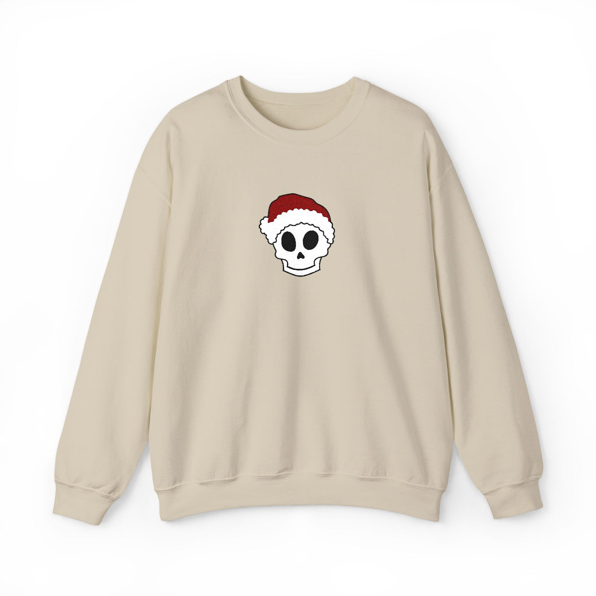 Embroidered Crewneck Christmas Sweatshirt Skeleton Jumper Santa Clause Embroidery Crewneck Skeleton Sweatshirt, Cute Holiday Jumper Xmas