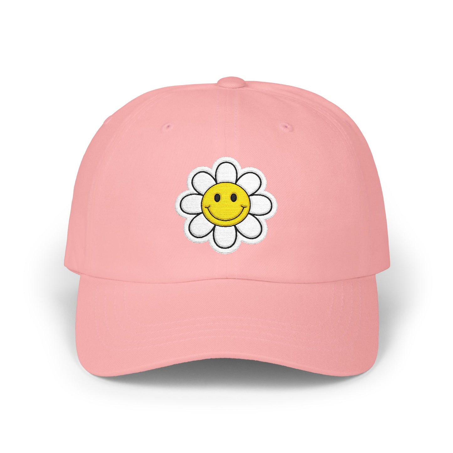 Dad Cap Embroidered Smiley Daisy Hat Retro Summer Gift For Wife Happy Face Baseball Cap Festival Outfit Present For Sister Weekend Style
