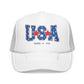 Fourth Of July Embroidered USA Hat Patriotic Trucker Cap Memorial Day Outfit USA Travel Souvenir Usa Expat Gift BBQ Party Lake Day Party Cap