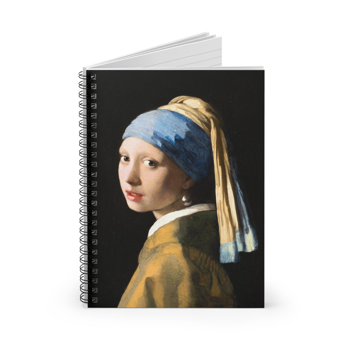 Art Lover Notebook Gift, Woman Lined Notebook, Classic Art Aesthetic Stationery, Museum Art Journal Girl with a Pearl Earring Journal