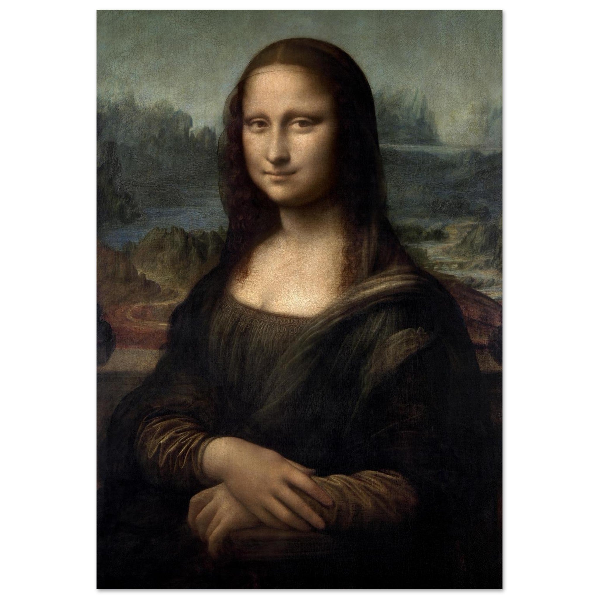 Mona Lisa Wall Art Leonardo da Vinci Foam Board Print Renaissance Portrait Museum Style Decor #PD_327 product image