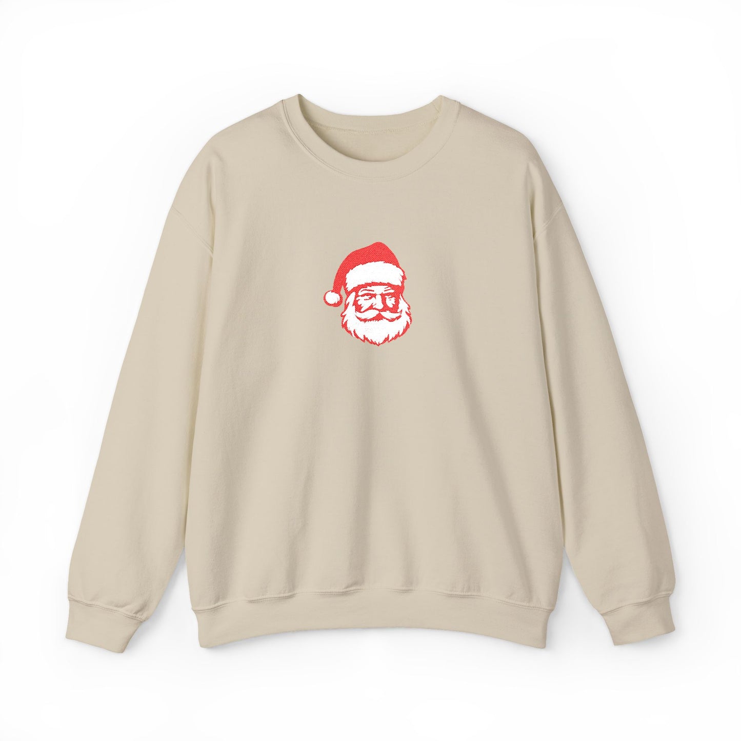Embroidered Santa Sweatshirt For Christmas Outfit Cozy Christmas Crewneck Minimal Holiday Pullover Cute Winter Gift For Boyfriend Christmas