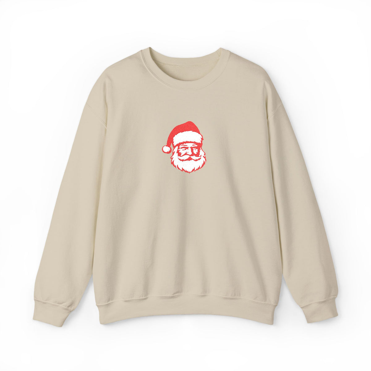Santa Face Christmas Sweatshirt Gift For Best Friend Holiday Crewneck Present For Women Vintage Graphic Pullover Cozy Winter Outfit Top Styl