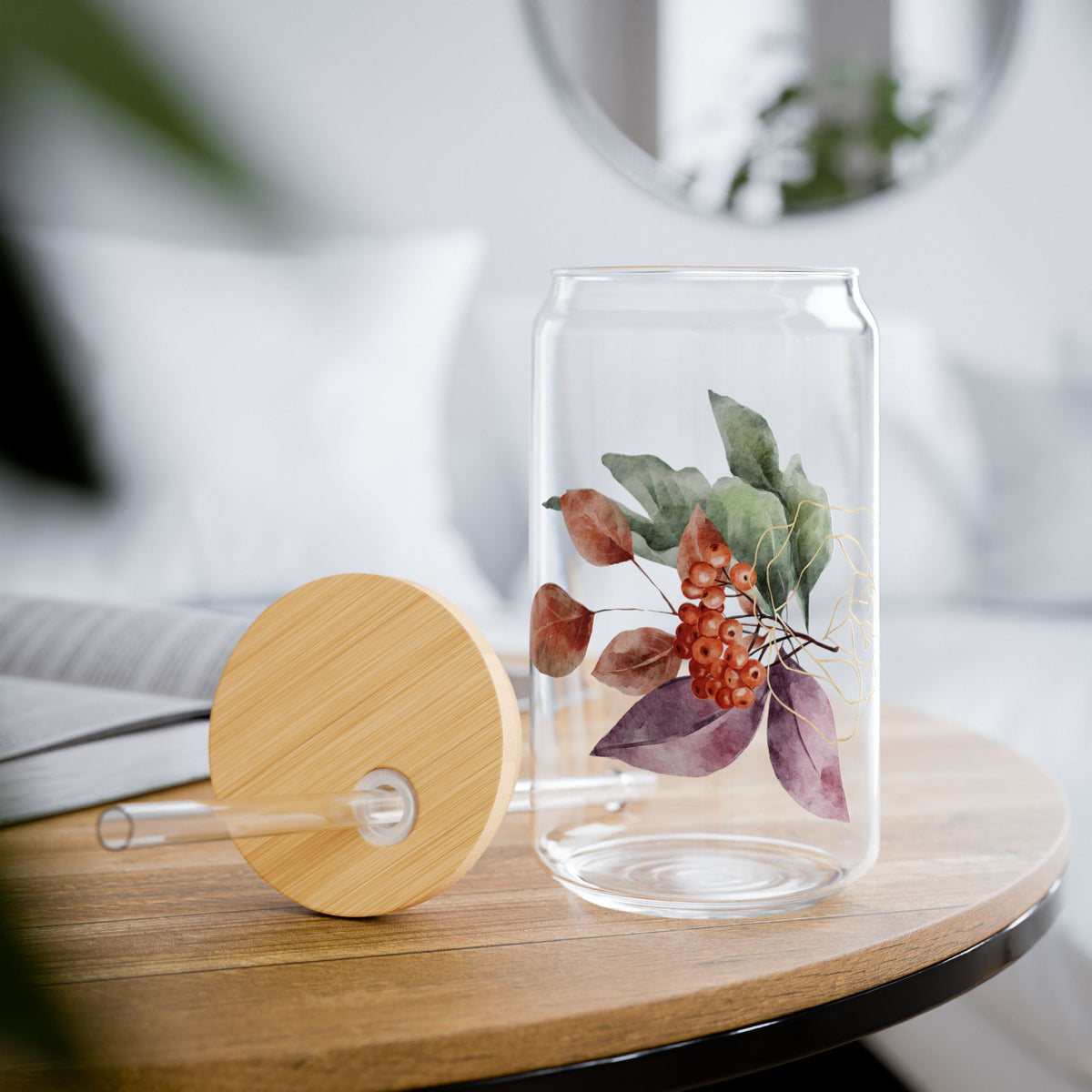 Sipper Glass Wildflower Kitchen Cup Floral Drinkware Cottagecore Gift Rustic Home Decor Spring Brunch Present For Her Tea Lover Housewarming