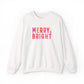 Merry & Bright Embroidered Christmas Sweatshirt For Women Cozy Holiday Crewneck Sister Cute Festive Pullover Winter Gift Christmas Outfit