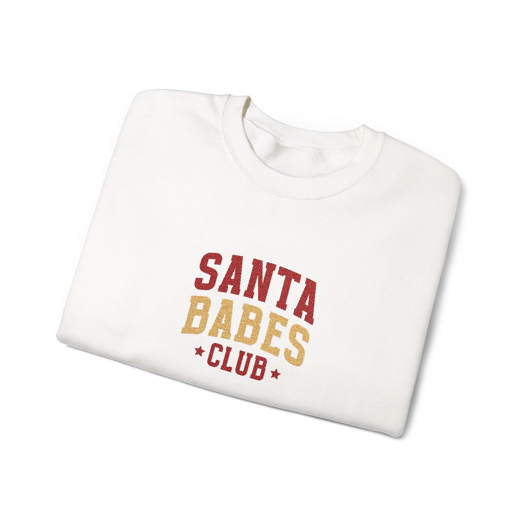 Santa Babes Sweatshirt Gift For Wife Christmas Crewneck Winter Present For Sister Club Graphic Pullover Cozy Holiday Party Outfit Top Style