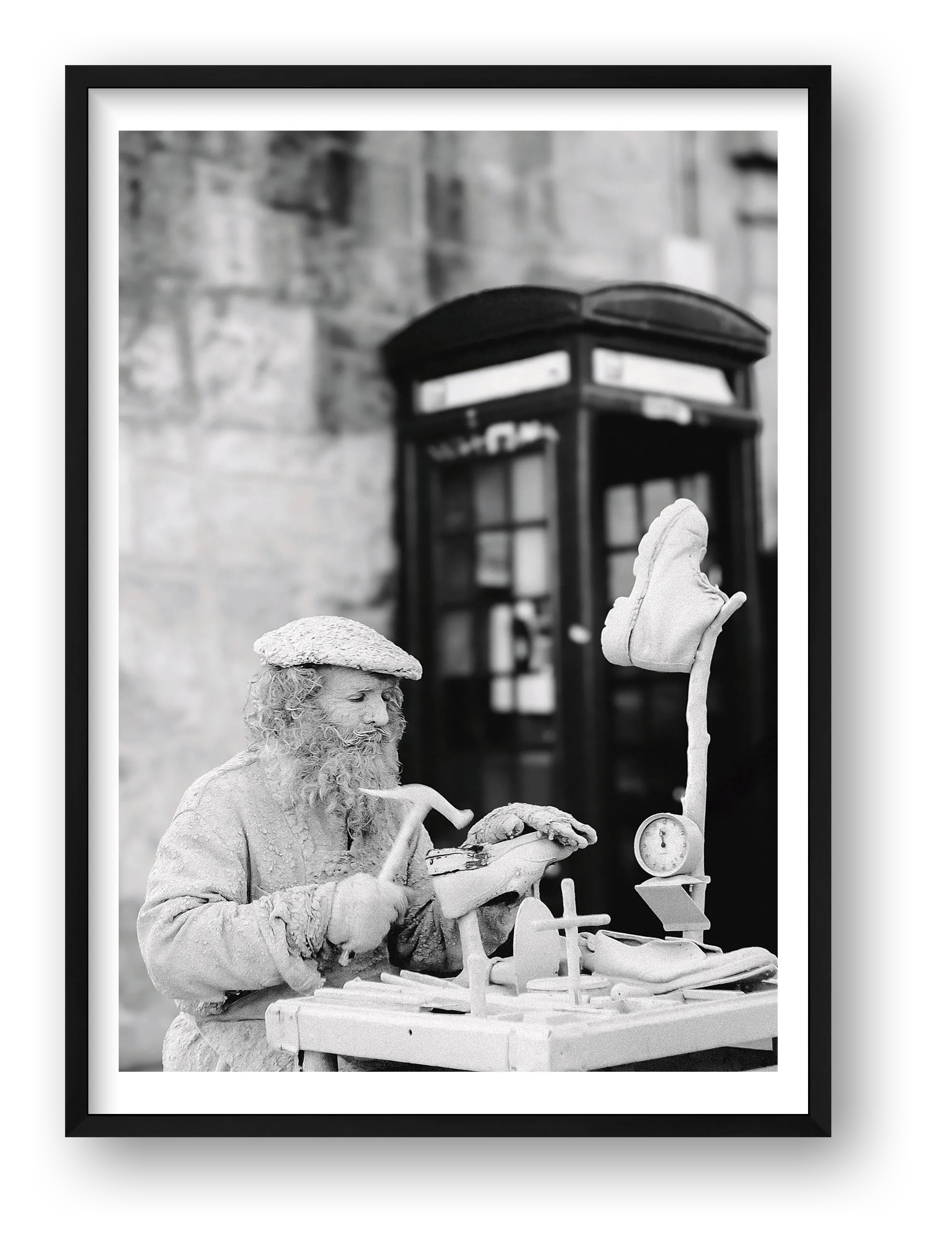 Shoemaker fine art photograph Porto Portugal Black White, print #434 by Kzara Visual