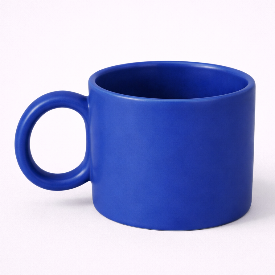 Blue mug on a white background