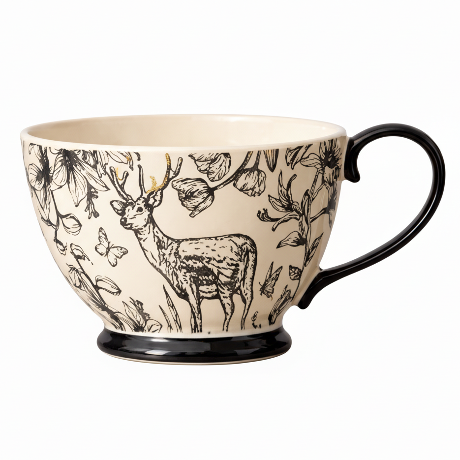 Large Capacity Ceramic Coffee Mug Couple Set for Milk Oatmeal Water Home Breakfast Use Beautiful Gift Idea