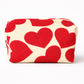 Women Large Capacity Heart Print Pattern Makeup Bag Clutch Cosmetic Organizer Travel Wash Toiletries Storage Bag Makeup Pouch