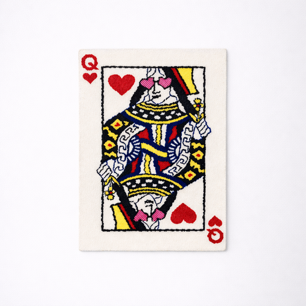 Carpet Poker Hearts Personalized Decoration Carpet Thickened Cashmere Imitation Living Room Bedroom Bedside Mat