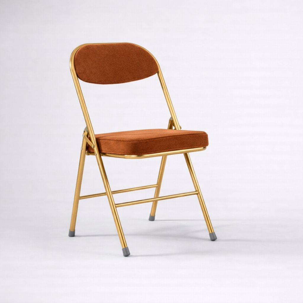 Retro Corduroy Folding Dining Chairs - Neoclassical Design Creative