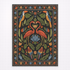 Decorative rug with flamingo and parrot design on a white background