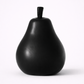 Black pear-shaped ornament white background