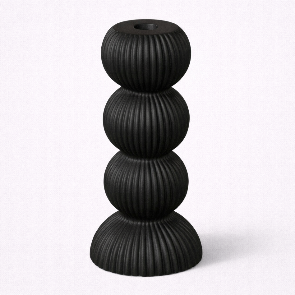 Black decorative item with dimensions labeled on a white background