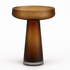 Brown side table on a white background