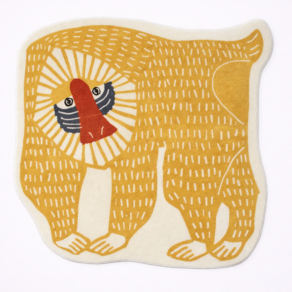 Decorative pillow with a bear design on a white background