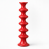 Red candle holder on a white background