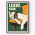 Framed poster with a cat on sushi and text &
