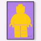 yellow toy figure wall art purple graphic print playroom decor main product view