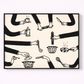 Illustration of hands with kitchen utensils on a beige background