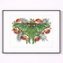 Framed artwork of a green moth with flowers and leaves on a white background