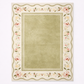 Decorative rug with floral border on a plain background