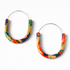 Colorful hoop earrings on a white background