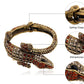 brown crystal crocodile cuff bracelet gold animal bangle statement jewelry styled product view